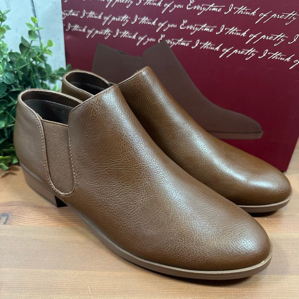 Kensie Women's Sammy Brown Ankle Boots Bootie Size 8.5